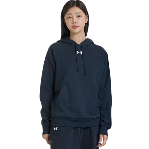 Under Armour Men's UA Rival Fleece Hoodie, (001) Black / / White, Medium