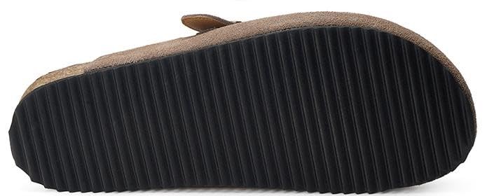 ZUSERIS Womens Mens Suede Leather Clogs Cork Footbed Sandals Arch Support Comfort Mules Soft Potato Shoes with Adjustable Buckle,39 Dark Brown