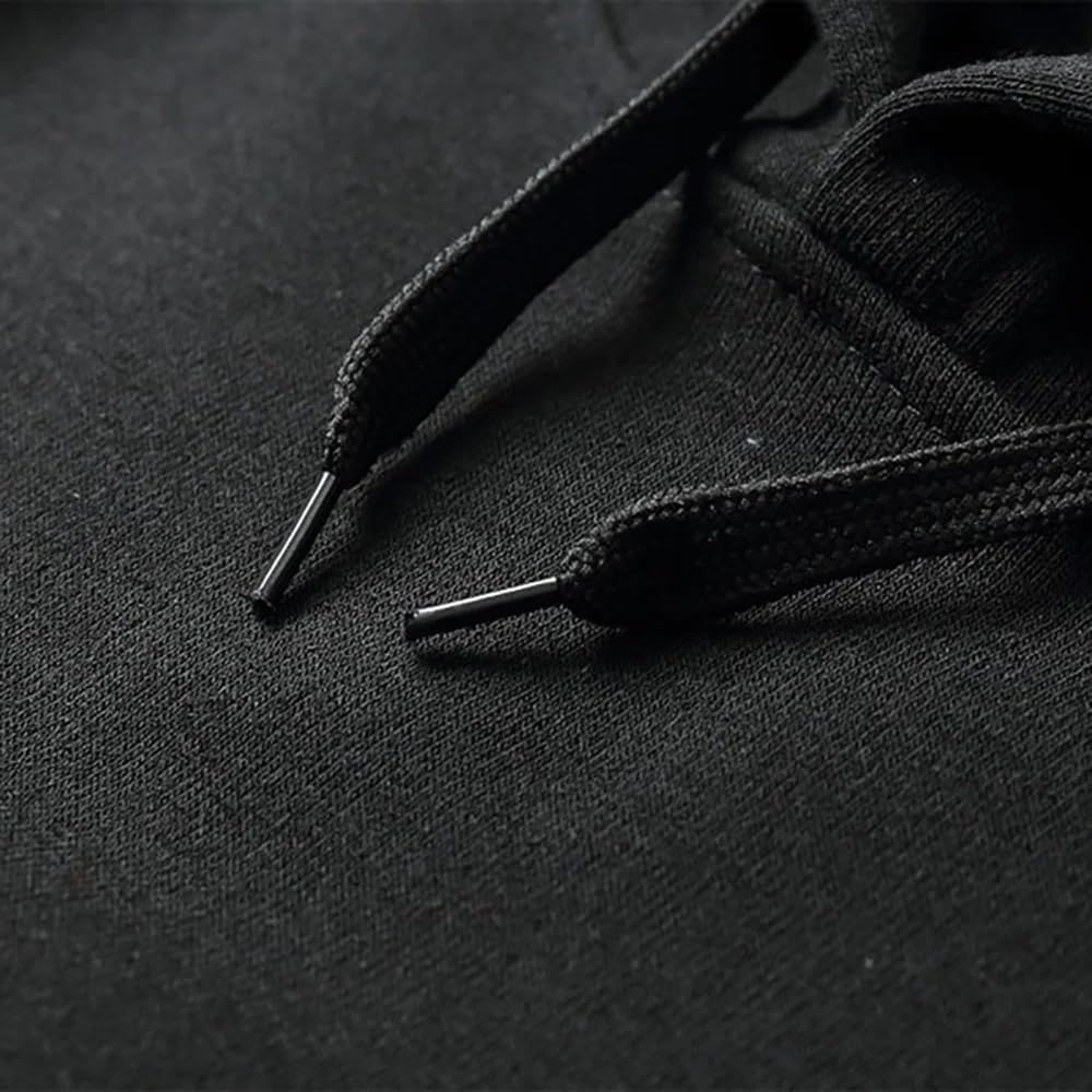 Anime Demon Slayer Hoodies Agatsuma Zenitsu Unisex Sweatshirts Oversized Pullovers Plus Size Cozy Streetwear (Black,S)