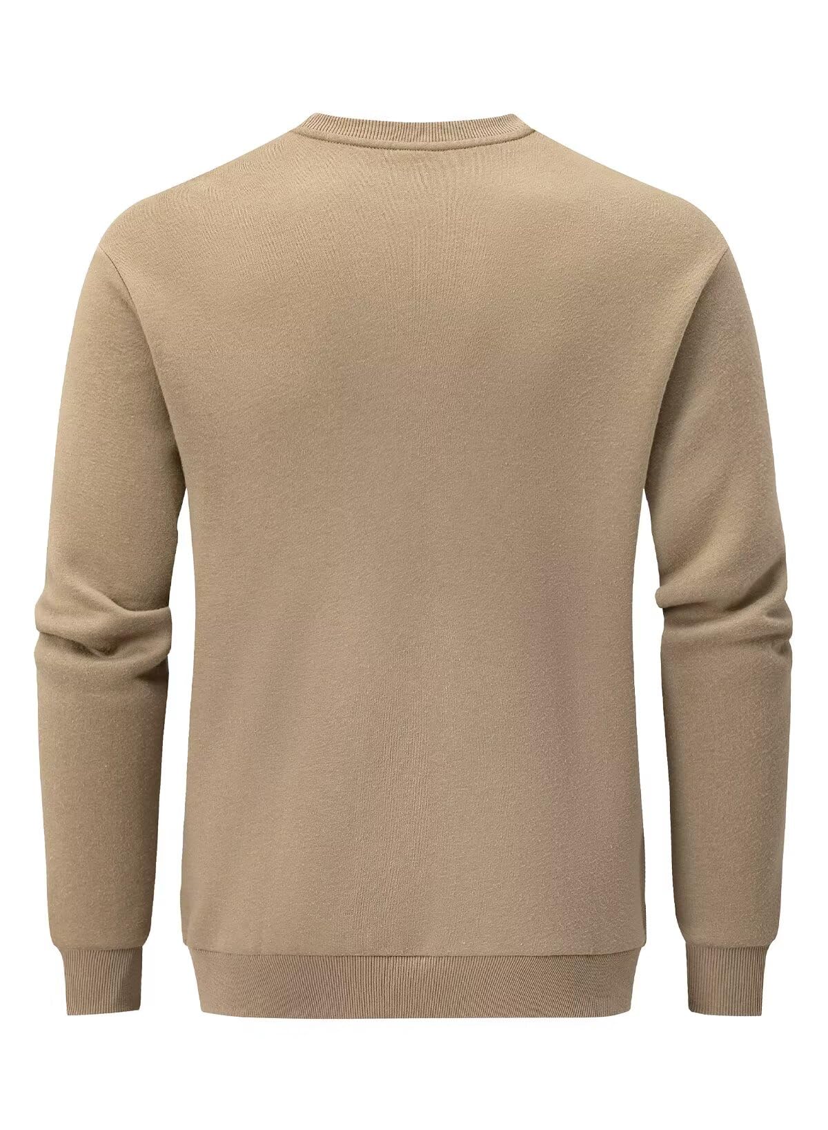 JMIERR Men's Crewneck Sweatshirt Men Casual Early Fall Winter Long Sleeve Warm Athletic Fleece Sport Sweatshirts Loose fit Pullover Solid Color Basic Outdoor Tall Sweat Shirt Camel XXX-Large