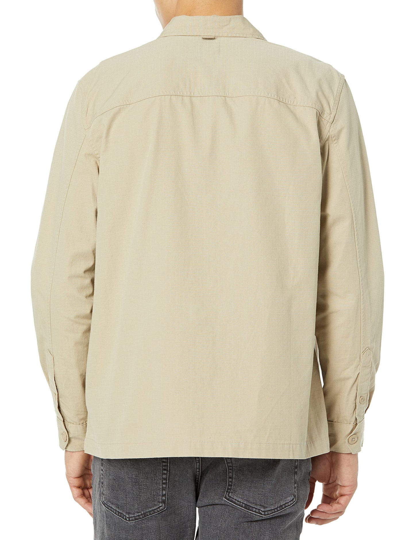 GAP Men's Utility Shirt Jacket Coat, Khaki, X-Small