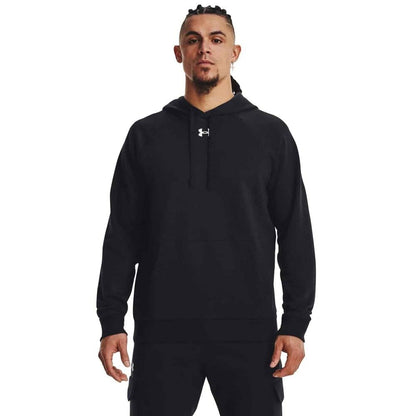 Under Armour Men's UA Rival Fleece Hoodie, (001) Black / / White, Medium