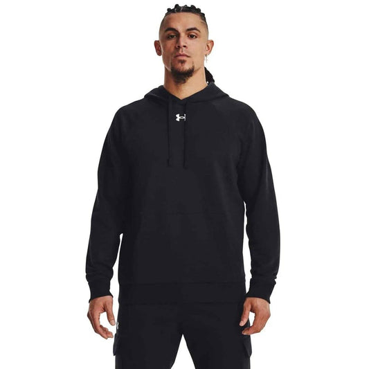 Under Armour Men's UA Rival Fleece Hoodie, (001) Black / / White, Medium