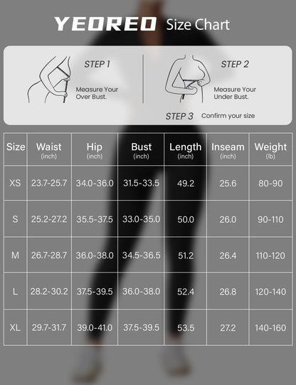 YEOREO Women Workout Jumpsuit Zip Up Long Sleeve Romper Bottom Pants Bodysuit Bodycon Sexy One Piece Black M